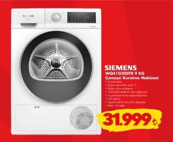 Siemens Wq41G200Tr 9 Kg Çamaşır Kurutma Makinesi