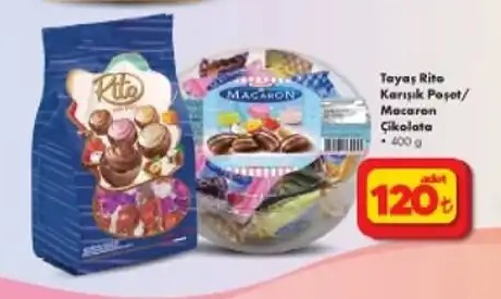 Tayaş Rita Karışık Poşet/Macaron Çikolata 400G