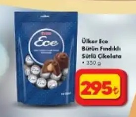 Ülker Ece Bütün Fındıklı Sütlü Çikolata 350G