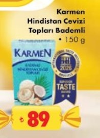 Karmen Hindistan Cevizi Topları Bademli 150 G