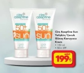 Cire Aseptine Sun Yetişkin/Çocuk Güneş Koruyucu Krem 2X150Ml 50+ Spf