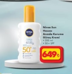 Nivea Sun Hassas Aninda Koruma Gunes Kremi 200 Ml 50+ Spf