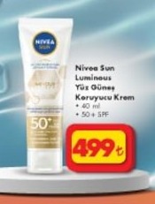 Nivea Sun Luminous Yüz Güneş Koruyucu Krem 40 Ml