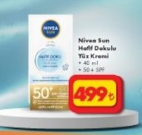 Nivea Sun Hafif Dokulu Yüz Kremi 40Ml 50+ Spf