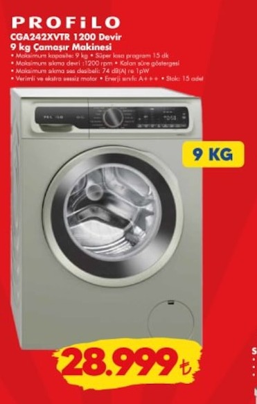 Profilo Cga242Xvtr 1200 Devir 9 Kg Çamaşır Makinesi
