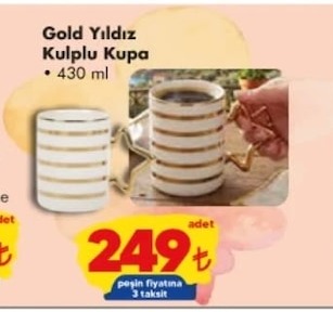 Gold Yıldız Kulplu Kupa (430 Ml)