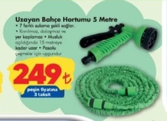 Uzayan Bahçe Hortumu 5 Metre