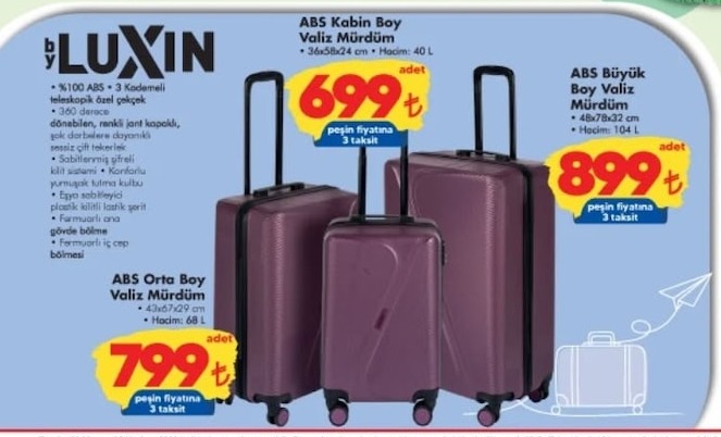 Abs Kabin Boy Valiz 36X58X24 Cm