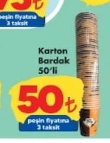 Karton Bardak 50'Li