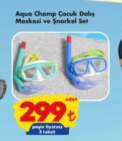 Aqua Champ Çocuk Dalış Maskesi Ve Şnorkel Seti