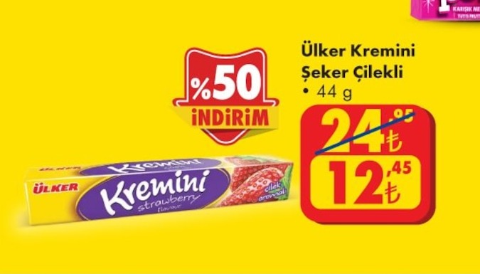 Ülker Kremini Şeker Çilekli 44G