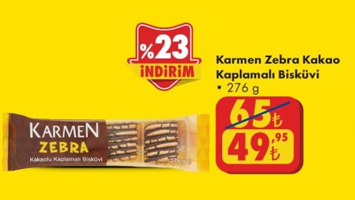 Karmen Zebra Kakao Kaplamalı Bisküvi 276G
