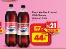 Pepsi Vanilya Kremalı/Çilek Kremalı Aromalı Kola 2X1 L
