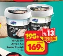 Yörük Süt Ayran Aşı Sade/Kıtırhı Süzme Yoğurt 2X1Kg