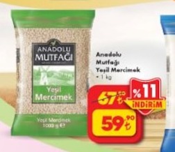 Anadolu Mutfağı Yeşil Mercimek 1 Kg