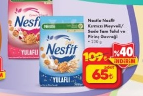 Nestle Nesfit Kırmızı Meyveli/Sade Tam Tahıl Ve Pirinç Gevreği 200 G