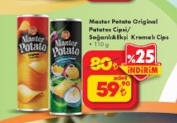 Master Potato Original Patates Cipsi Soğanlı&Eksi Kremalı Cips 110G
