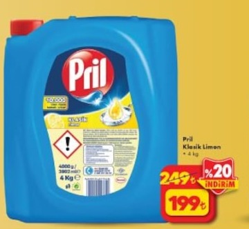 Pril Klasik Limon Bulaşık Deterjanı 4 Kg