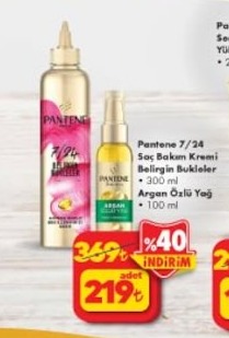Pantene 7/24 Saç Bakım Kremi Belirgin Bukleler 300 Ml Ve Argan Özlü Yağ 100 Ml
