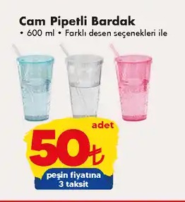 Cam Pipetli Bardak 600 Ml