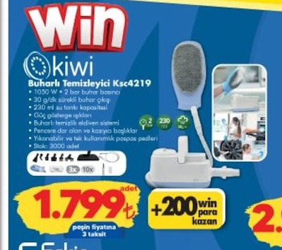 Win Kiwi Buharlı Temizleyici Ksc4219