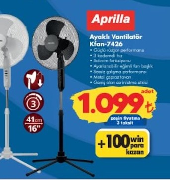 Aprilla Ayaklı Vantilatör Kfan-7426