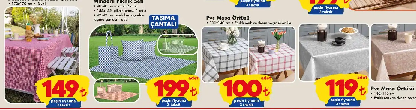 Pvc Masa Örtüsü 140X140 Cm