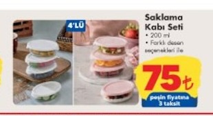 Saklama Kabı Seti 4'Lü