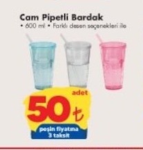 Cam Pipetli Bardak 600Ml