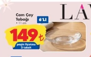 Cam Çay Tabağı 6'Lı • 11 Cm