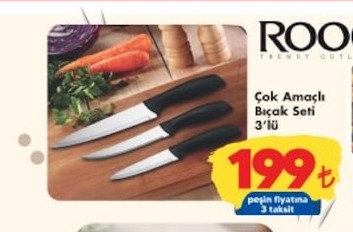 Roozen Çok Amaçlı Bıçak Seti 3'Lü