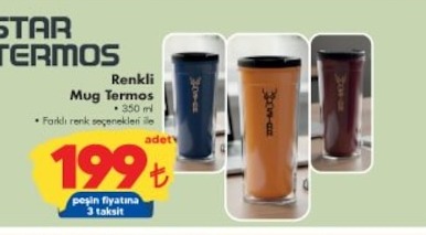 Star Termos Renkli Mug Termos 350 Ml