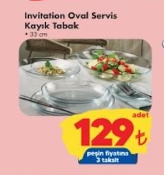 Invitation Oval Servis Kayık Tabak 33 Cm