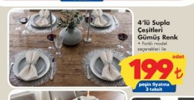 4'Lü Supla Çeşitleri Gümüş Renk
