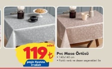 Pvc Masa Örtüsü 140X140 Cm
