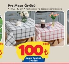 Pvc Masa Örtüsü 100X140Cm