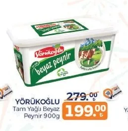 Yörükoğlu Tam Yağlı Beyaz Peynir 900G