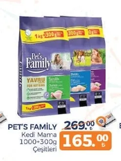 Pet'S Family Kedi Mama 1000+300G Çeşitleri