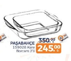 Paşabahçe 159028 Kare Borcam 2'Li