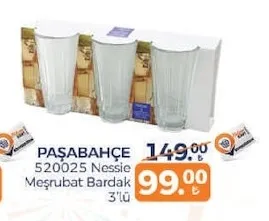 Paşabahçe 520025 Nessie Meşrubat Bardağı 3'Lü