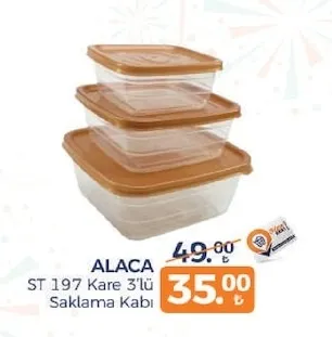 Alaca St 197 Kare 3'Lü Saklama Kabı