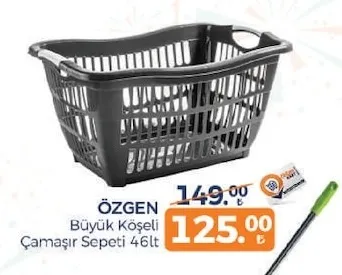 Özgen Büyük Köşeli Çamaşır Sepeti 46Lt