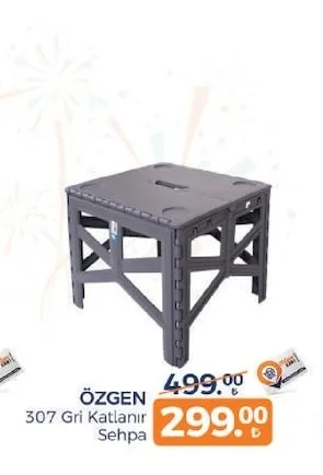 Özgen 307 Gri Katlanır Sehpa