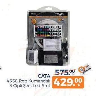 Cata 4558 Rgb Kumandalı 3 Çipli Şerit Led 5Mt