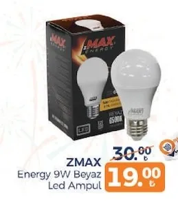 Zmax Energy 9W Beyaz Led Ampul