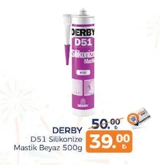Derby D51 Silikonize Mastik Beyaz 500G