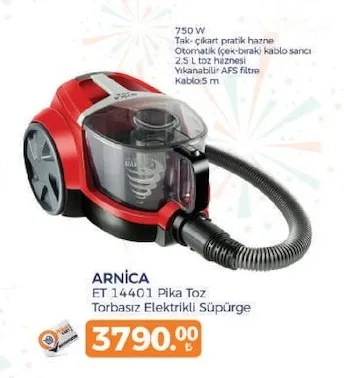 Arnica Et 14401 Pika Toz Torbasız Elektrikli Süpürge