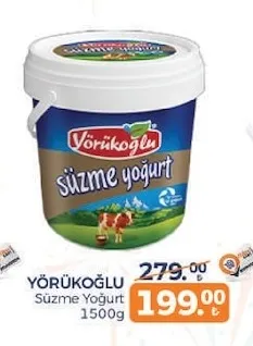 Yörükoğlu Süzme Yoğurt 1500G