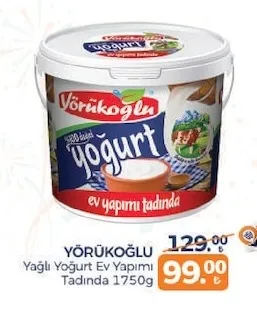 Yörükoğlu Yağlı Yoğurt Ev Yapımı Tadında 1750G