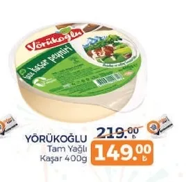Yörükoğlu Tam Yağlı Kaşar 400G